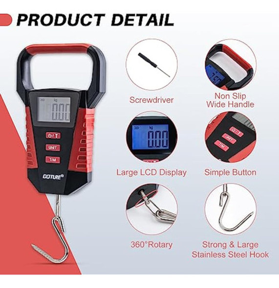 Goture Báscula De Pesca Digital Impermeable Con 1
