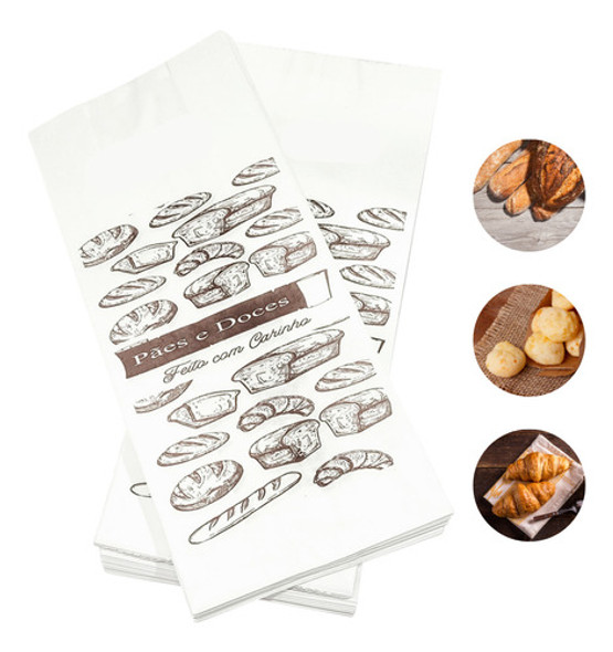 Saco Papel Kraft Branco C/500 5kg Pães Doces Lanches 1