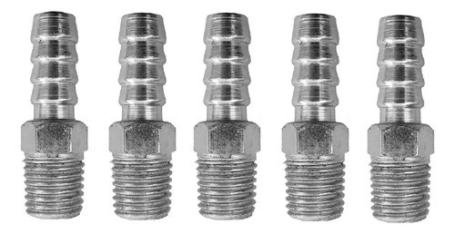 Kit 5 Espigão Fixo Macho 1/4 Mangueira 3/8 Ar Comprimido 0