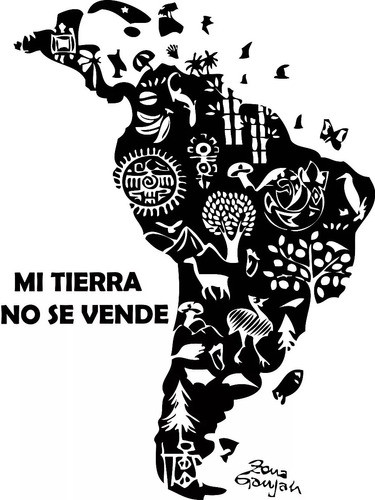 Vinilo Decorativo Paredes Mapa Latinoamerica Mi Tierra 0