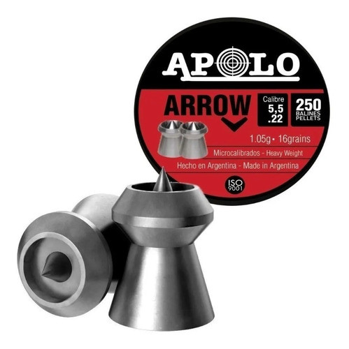 Balines Apolo Arrow 5.5 X250 Aire Comprimido 16 Grains 0