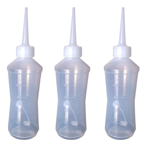 3 Almotolia Profissional Fibra Cirúrgica 100ml C/ Bico Reto 0