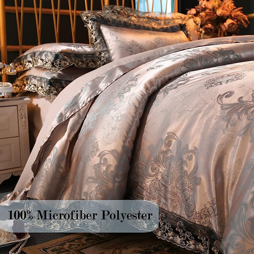 Pyclife Lace Duvet Cover Elegante Paisley Damask Fabric Jacq 1