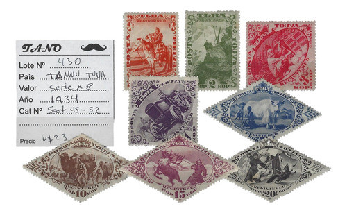 Lote430 Tannu Tuva Serie Completa Año 1934 Scott#45/52 Nueva 0