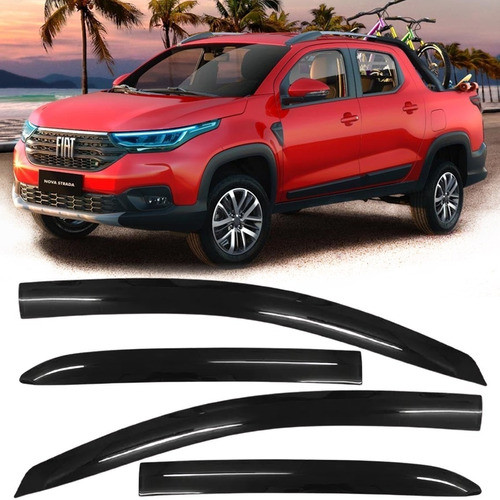Calha De Chuva Strada 2020 2021 2022+ Cabine Dupla 4 Portas 1