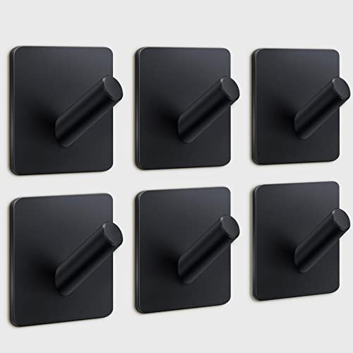 6 Ganchos Para Baño O Cocina Negro 0