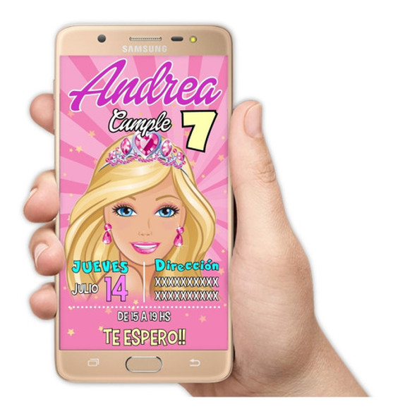 Invitaciones Digitales Personalizadas Barbie 0