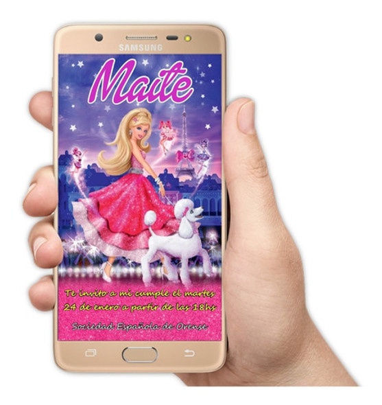 Invitaciones Digitales Personalizadas Barbie 1