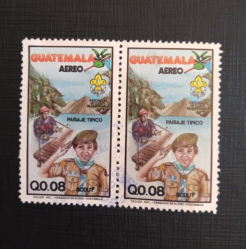 Selo Antigo Guatemala 2 Paisagem Típica Escotismo 1985 U405 0