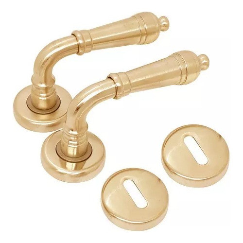 Manija Picapórte Doble Trocadero C/bocall Bronce Pulido Laca 0