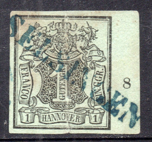 Hanovre - Hannover (alemania) Sello Escudo De Armas Año 1851 0