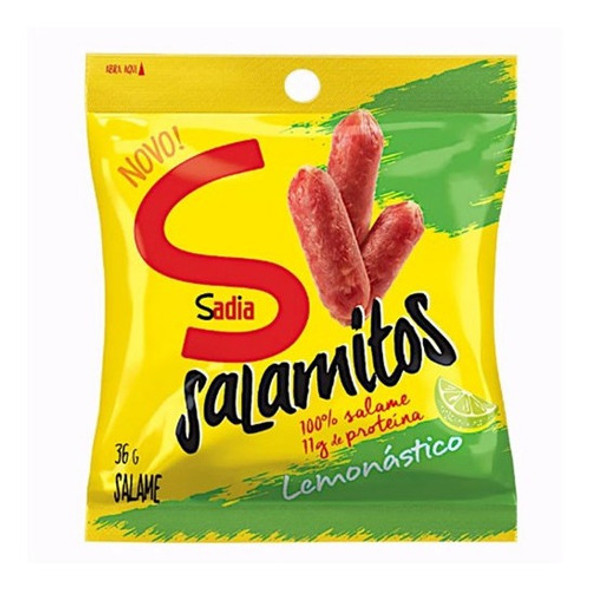 Salame Petisco Sadia Salamitos Lemonástico 36g - Kit Com 3 0