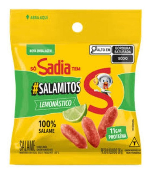 Salame Petisco Sadia Salamitos Lemonástico 36g - Kit Com 3 1