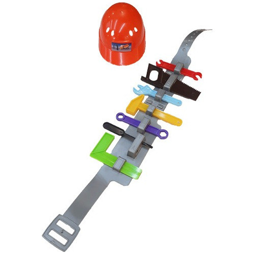 Set De Herramientas De Juguete Con Cinto Y Casco 0