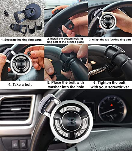 Bocha Pomo Gira Volante Auto Universal Cromado - Plateado 1