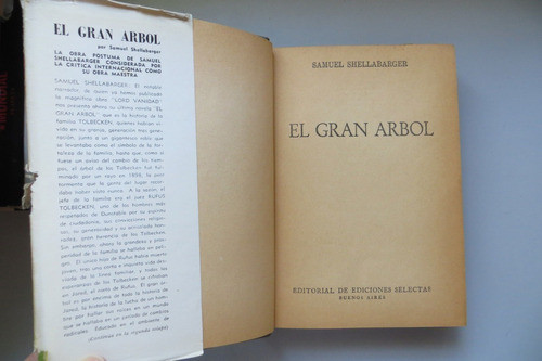El Gran Árbol Samuel Shellabarger Ed. Selectas 1958 1