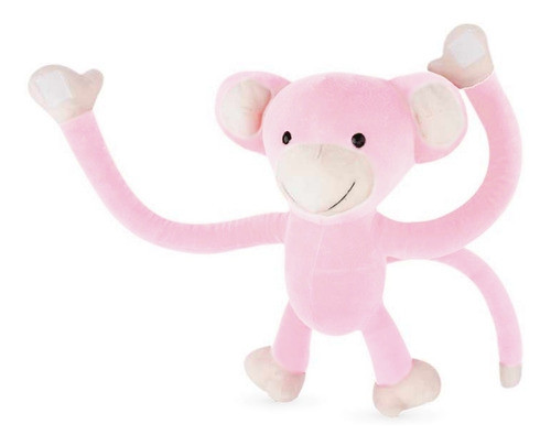 Pelucia Macaquinho Agarradinho Rosa 45cm - Cortex 1