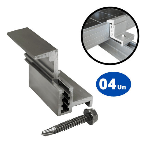 Kit Grampo Intermediário E Final Para 03 Placas Painel Solar 1