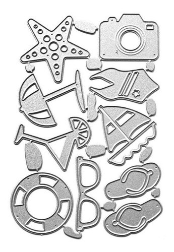 Corte Matriz Relevo Stencil Scrap Diy Praia Mar 7.8 * 8.7cm 0