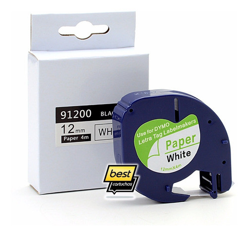 Fita Papel Dymo Letratag Xr Lt100 Compatível 91200 - 4 Unid 1