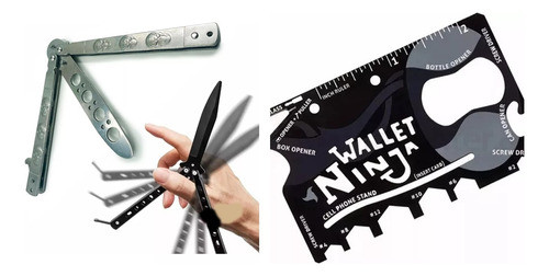 2 Navajas Mariposa Entrenamiento Original Sin Filo + Regalo 0