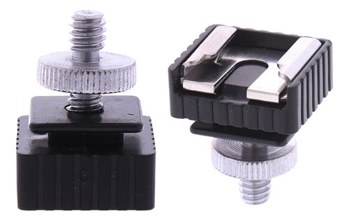 Adaptador Sapata Flash + Adaptador Duplo Rosca 1/4 Ajustável 0
