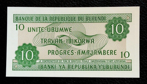 Burundi 10 Francos 2007 Sin Circular Pick 33e 1