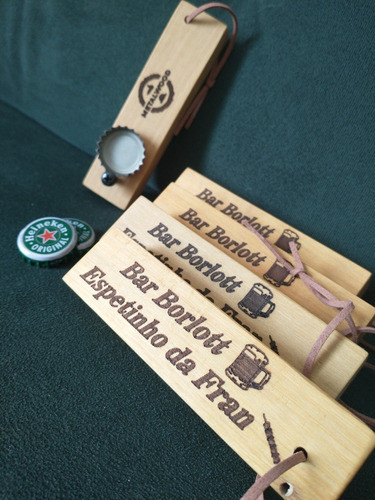 Abridor De Garrafas De Madeira Personalizado ( 60 Un. ) 1