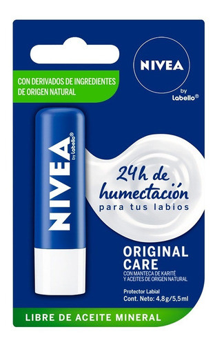 Nivea Protector Labial Humectante Original Care 4,8 Gr X6uni 1
