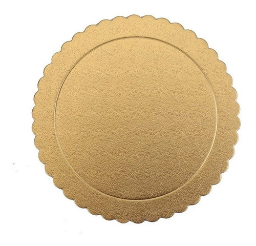 2 Bases Discos Bandejas Para Tortas Postres 32 Cm Doradas 0