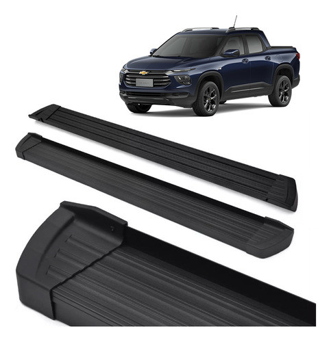 Estribo Slim Aluminio Preto Montana Cabine Dupla 2023 2024 0