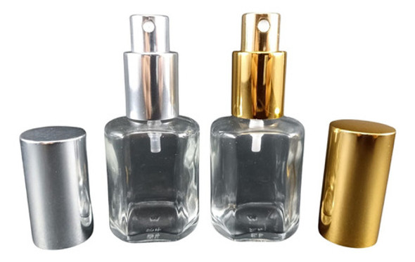 Frasco Vidrio 30ml Con Spray De Metal Plateado (x 5unid) 0