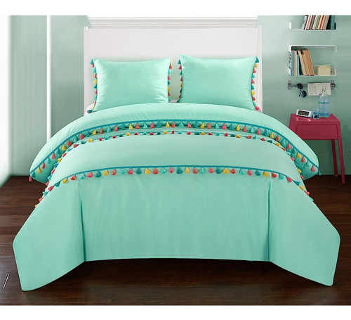 ~? Idea Nouva Cassie Comforter Set, Twin, Aqua 0