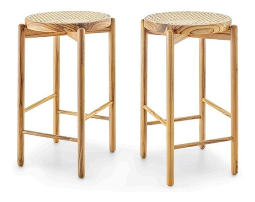 Banco Alto Madera - Modelo Maru - Madera Cinamomo 0