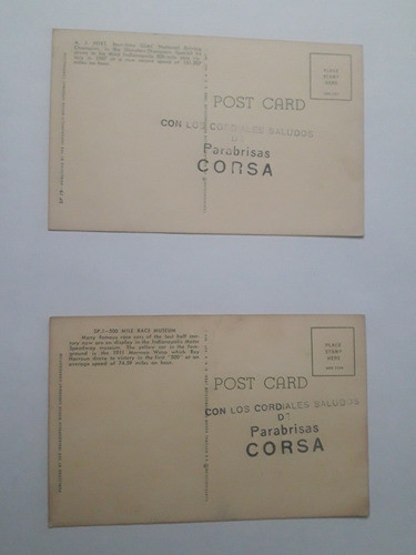 Dos Tarjetas 500 Millas De Indianápolis 1968 1