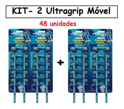 Aparelho Prestobarba Ultragrip Móvel Gillette- Kit C 48 Unid 1