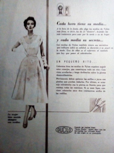 Lote 2 Publicidad Clipping Medias Mujer Ducilo - Años '50s A 1