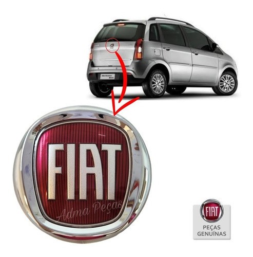 Emblema Tampa Traseira Fiat Idea 2011 A 2016 Original 1
