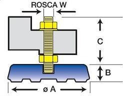 Pata Antivibratoria Goma Diametro 120mm X Rosca 5/8 1