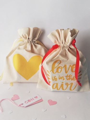 10 Bolsas Tela Lienzo Algodón Estampadas 20x20cm 1