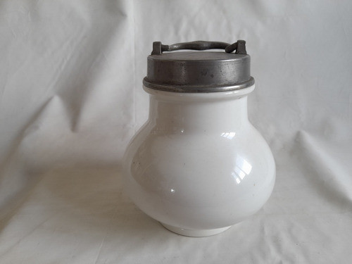 Antigua Marmita Francesa O Recipiente De Porcelana C/ Tapa 0