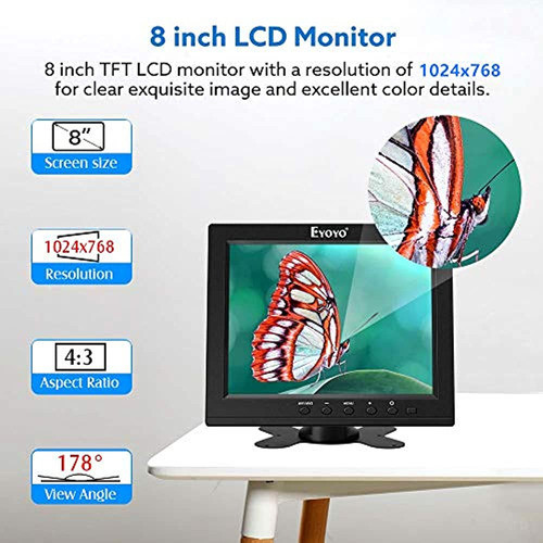 Eyoyo Monitor Hdmi De 8 Pulgadas Resolución De 1024x768 Pant 1