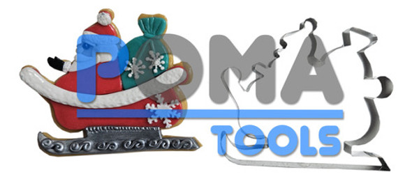Cortante Trineo Papa Noel Navidad Fondant Cookie Galleta Mda 0