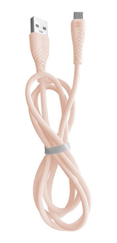 Cable De Carga Y Transferencia De Datos Micro Usb 1mtr Rosa 0