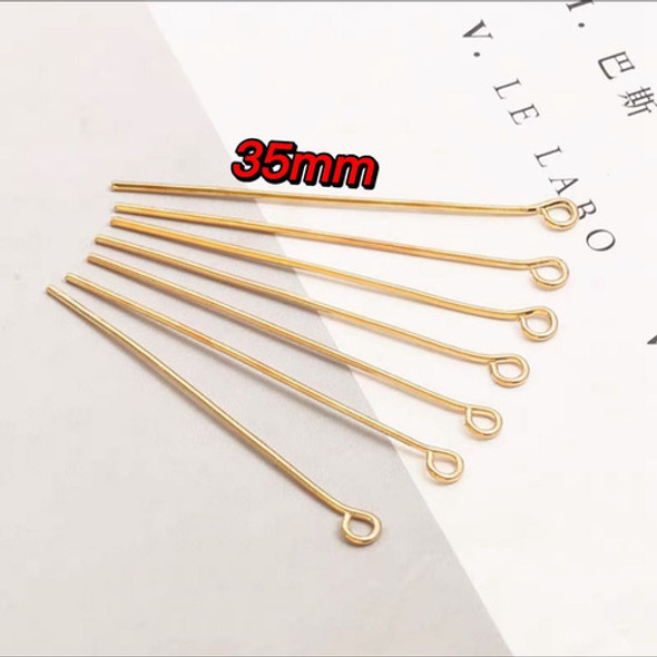 1000 Peças Alfinete Contra Pino 35mm- Dourado- Bijuterias 1