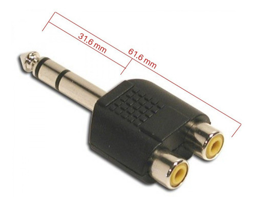 Adaptador Plug 6.5 Estereo A 2 Rca Hembra Conector Stereo 1