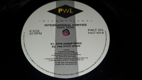 International Chrysis Rebel Rebel Vinilo Maxi Ingles 1994 1