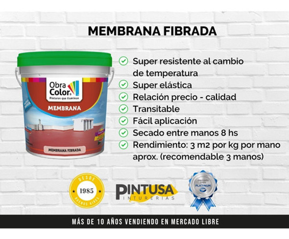 Membrana Liquida Roja 20 Kg Tapagotera 4 Lt Manta Rodillo 1