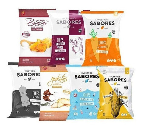 18 X Snacks Papas Fritas Sin Tacc Sabores Nuestros 80g 1