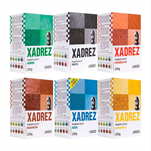 Pigmento Em Pó Xadrez 250g Tinta Kit C/ 6 Cores 0